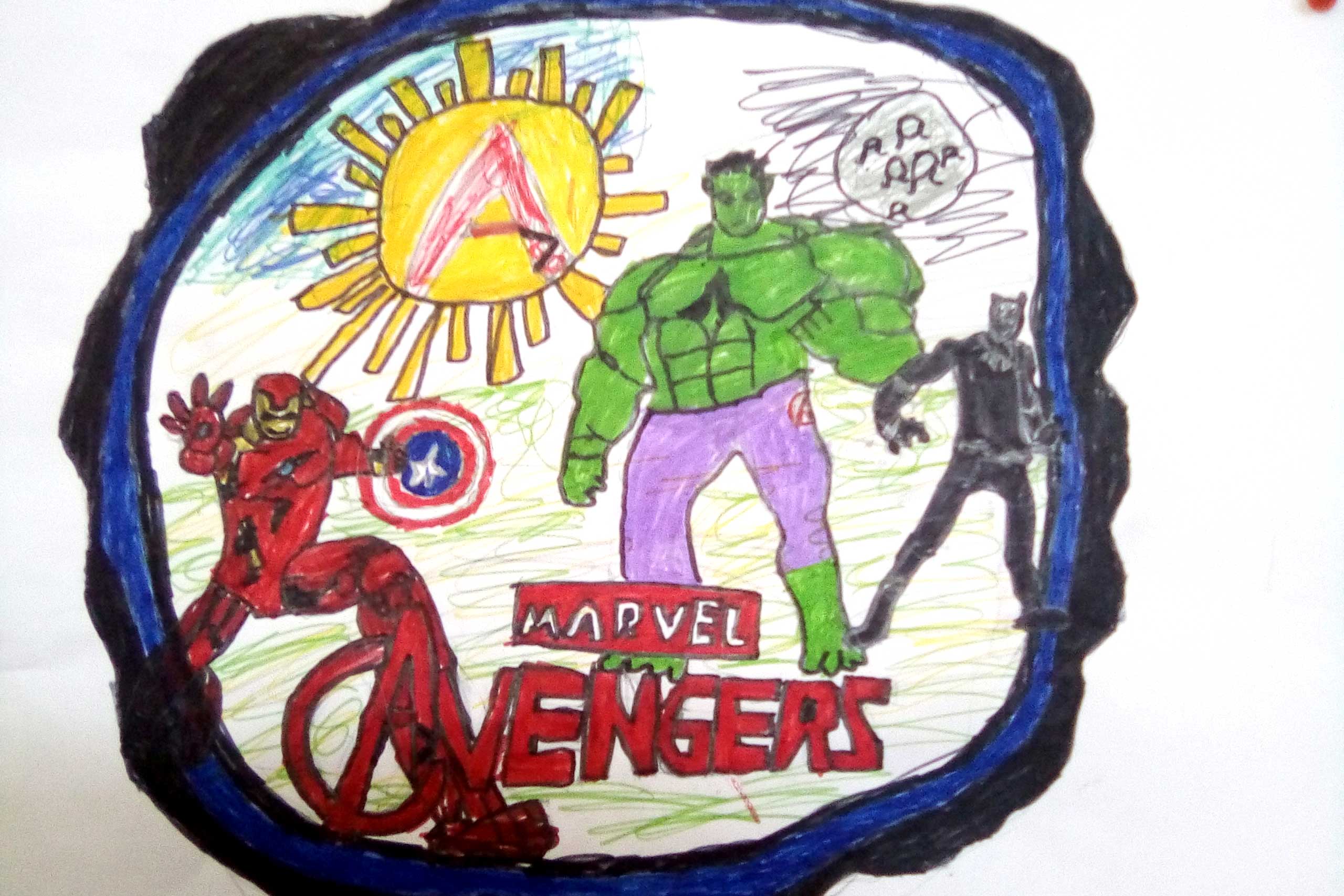 Selbst gemalte Figuren der Marvel Avengers