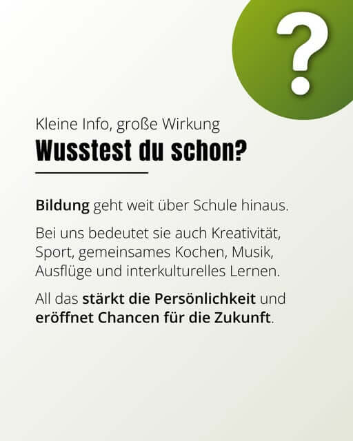 Bildung ist mehr als Schule.